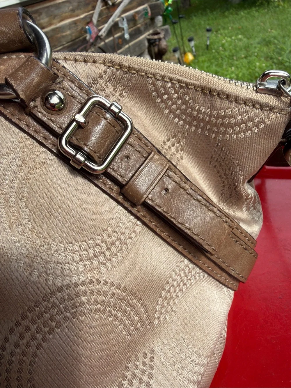 Coach satchel metallic